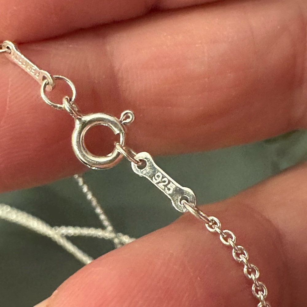 Authentic Tiffany & Co. Silver Open Teardrop Necklace - Picture 11 of 16